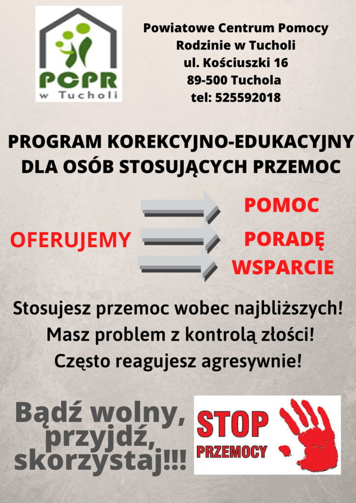 Program Korekcyjno Edukacyjny Dla Os B Stosuj Cych Przemoc Pcpr Tuchola